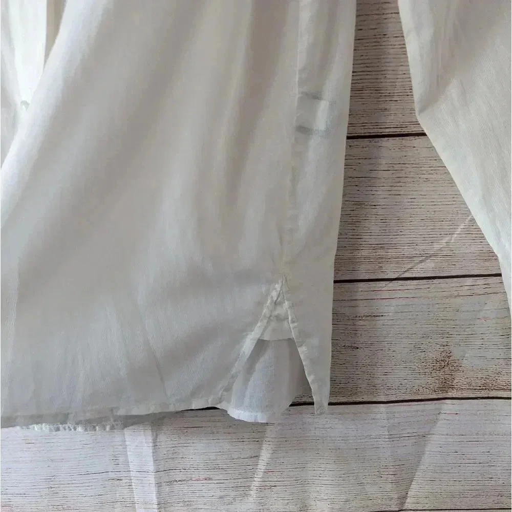 Marc by Marc Jacobs Parchment Shirt Pearl Button Cream Color Roll Tab Sleeve - Picture 6 of 14